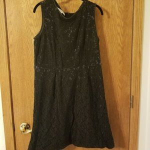 Evan-Picone Sz 14 Black Lace Overlay Dress